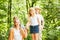 Children and parents together in the countryside