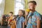 Children participate with a microphone, recite poems, recitation, sing songs