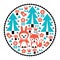Children pattern, Scandinavian cute folk art design with nature and animals