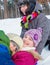 Children plaing in snow