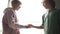 Children play. Rock, paper, scissors. Brother and sister play rock-paper-scissors, their hands close-up. A pair of