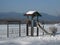 Children Playground Covered with Winter Snow. Marzoll Germany