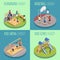 Children Playground Isometric Compositions