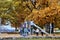 Children playground at lakeside park