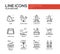 Children playground line design icons set