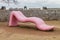 Children playground slide in the shape of the tongue at La Cabana fortress in Havana, Cub