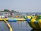 Children playing in aqua splash park