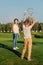 Children playing badminton