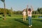 Children playing badminton