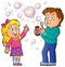 Children playing with bubble kit theme 1