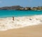 children playing in the caribbean sea