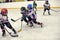 Children playing hockey