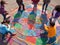 Children playing with hula hoops and jump ropes