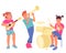 Children playing musical instruments - school orchestra concert or music class, flat vector isolated