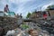 Children Playing Near The Aqueduct Full Of Garbage And Waste By The Ozama River