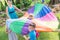 Children playing parachute games