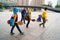 Children playing pulley