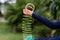 Children playing with rainbow colored wire spiral