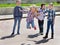 Children playing skipping rope jumping game