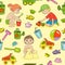 Children playing with toys on the beach, in the sandbox. Kid\\\'s summer activities. seamless pattern