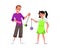 Children playing yoyo string toy, flat cartoon vector illustration isolated.