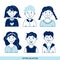 Children portrait. Portraits of different people - vector set.