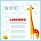 Children poster with cartoon giraffe