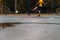 A children practice futsal in the park