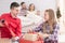 Children preparing Christmas presents