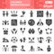 Children protection day solid icon set, Child safety symbols set collection vector sketches. Kids care signs set for