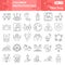 Children protection day thin line icon set, Child safety symbols set collection vector sketches. Kids care signs set for