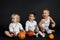 Children with pumpkins on hlloween