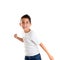 Children punch boy funny gesture smiling