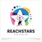 Children Reach Stars Logo Design Template Inspiration