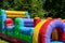 Children ride on an inflatable, children attraction fragment