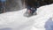 Children ride on a snowy mountain. Slow motion. Snowy winter landscape. Outdoor sports