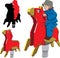 Children riding rocking horse