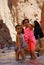 Children in the river of The Todra gorges in Morocco