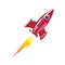 Children rocket, soaring up. Launch of space rocket, creative idea.