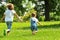 Children running outdoors