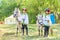 Children in Russian national attire and ponies at the equestrian sports festival