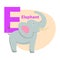 Children s Alphabet Icon Cartoon Elephant Letter E