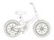 Children`s bicycle with detachable training wheels, outline vector illustration, side view