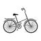 Children s bicycle with low frame and luggage compartment flaps.Different Bicycle single icon in black style vector