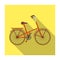Children s bicycle with low frame and luggage compartment flaps.Different Bicycle single icon in flat style vector