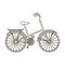 Children s bicycle with low frame and luggage compartment flaps.Different Bicycle single icon in outline style vector