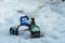 Children\'s bike in the snow