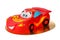 Children`s birthday cake cars lightning mcqueen on an isolated background