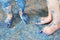 Children\'s Blue Painted Feet