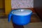 Children`s blue potty with snowflakes